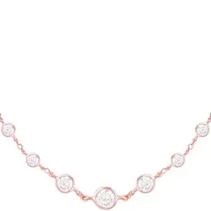 GIVA 925 Silver Rose Gold Zircon Studded Necklace